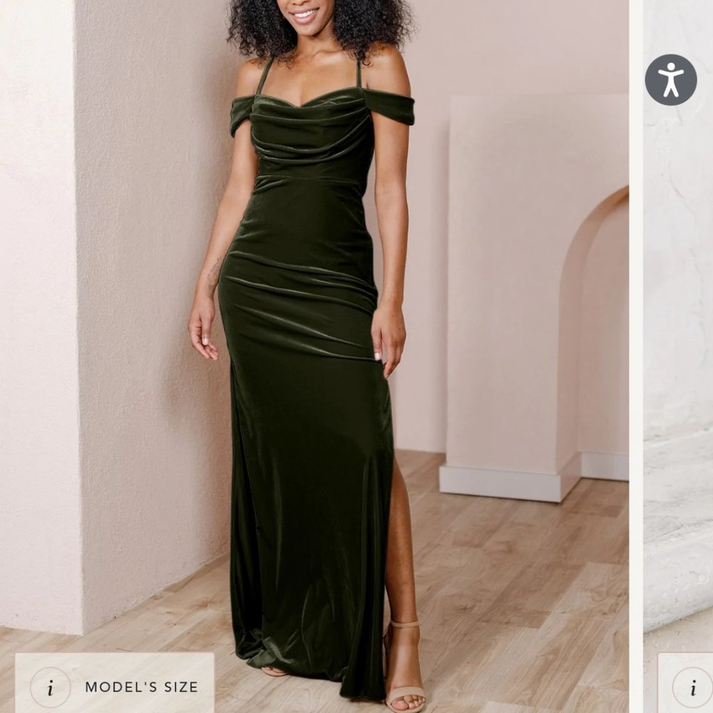 Olive Green Revelry Dress - Petite Maxi